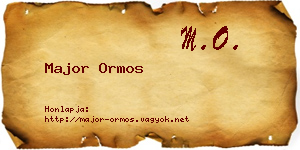 Major Ormos névjegykártya