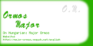 ormos major business card